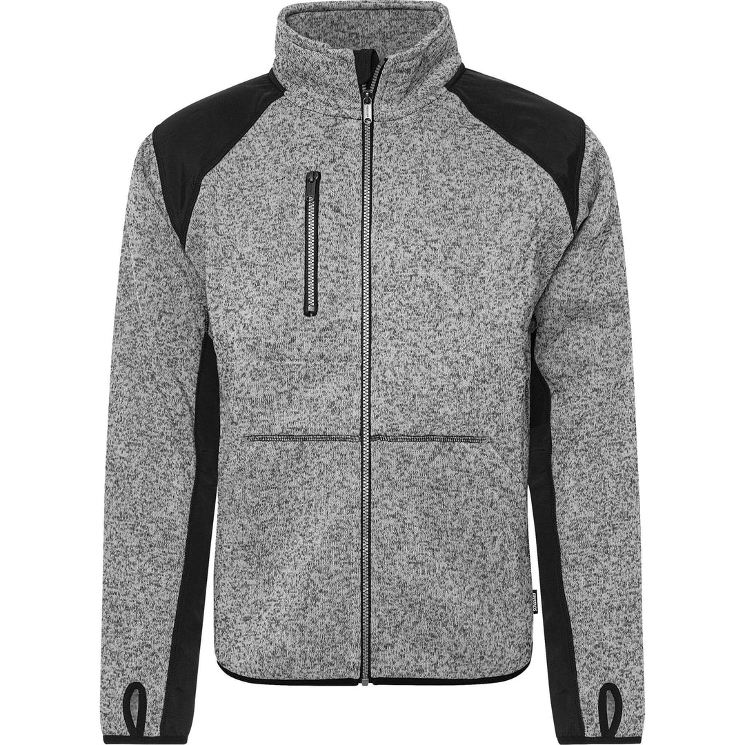Fristads Fleece Jacket - 7451 PRKN Grey/Black Front1#colour_grey-black