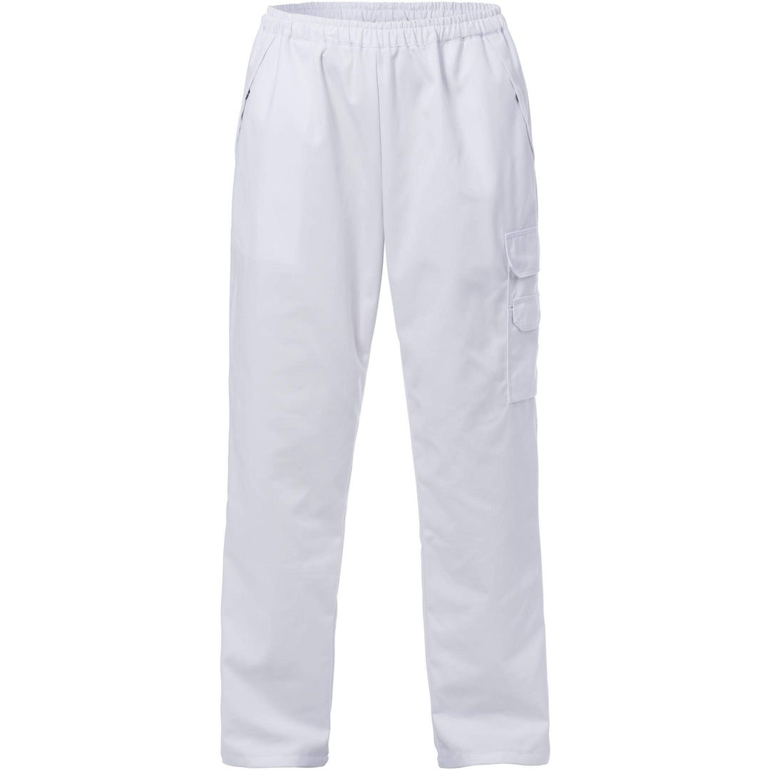 Fristads Food Elasticated Waist Lightweight Trousers - 260 P154 White Front1#colour_white