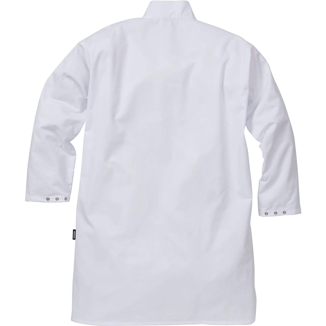 Fristads Food Long Coat - 3004 P154 White Back1#colour_white