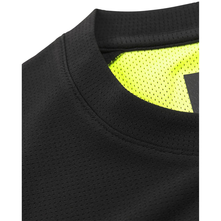 Fristads Functional Moisture-Wicking T-Shirt - 7554 GPIN Black/Hi-Vis Yellow Detail1#colour_black-hi-vis-yellow