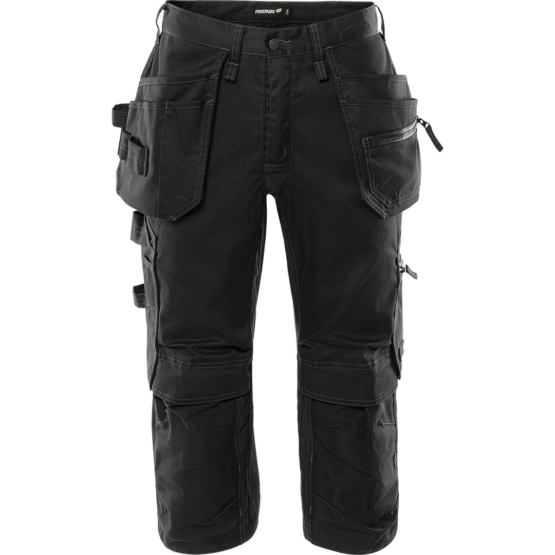 Fristads Green Craftsman 4-Way-Stretch Holster Pocket Pirate Trousers - 2903 GWM Black Front1#colour_black