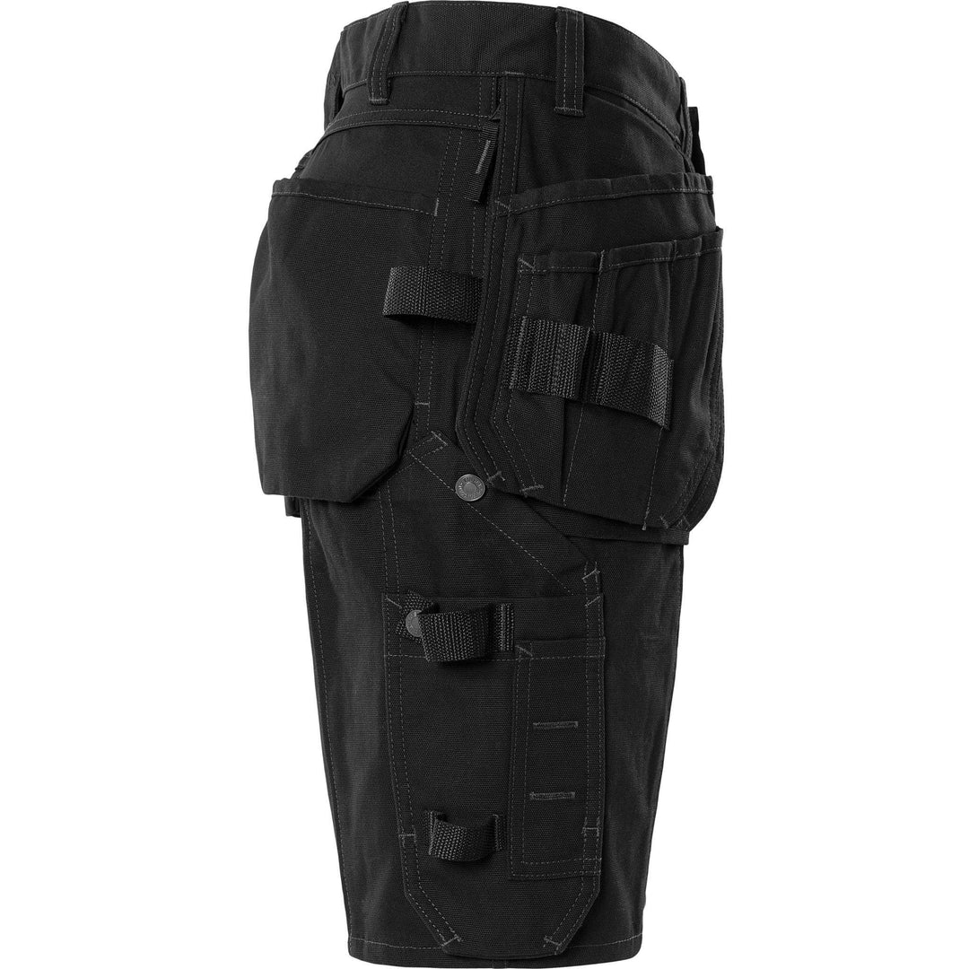 Fristads Green Craftsman 4-Way-Stretch Holster Pocket Shorts - 2532 GCYD Black Back3#colour_black