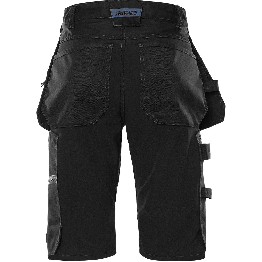 Fristads Green Craftsman 4-Way-Stretch Holster Pocket Shorts - 2902 GWM Black Back1#colour_black