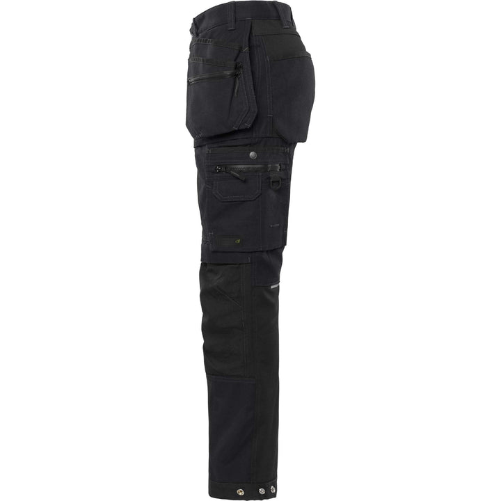 Fristads Green Craftsman 4-Way-Stretch Holster Pocket Trousers - 2530 GCYD Black Back2#colour_black