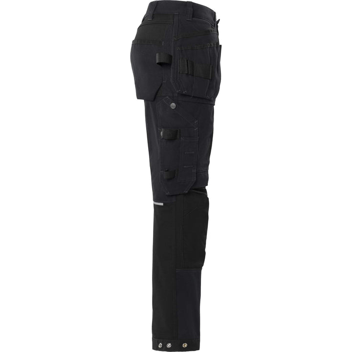 Fristads Green Craftsman 4-Way-Stretch Holster Pocket Trousers - 2530 GCYD Black Back3#colour_black
