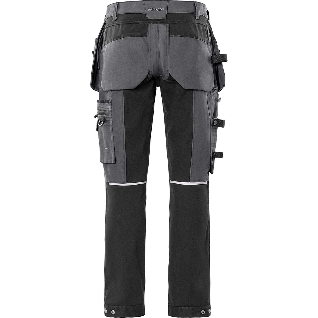 Fristads Green Craftsman 4-Way-Stretch Holster Pocket Trousers - 2530 GCYD Grey/Black Back1#colour_grey-black