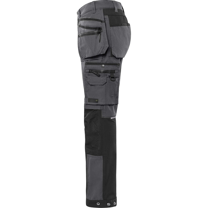 Fristads Green Craftsman 4-Way-Stretch Holster Pocket Trousers - 2530 GCYD Grey/Black Back2#colour_grey-black