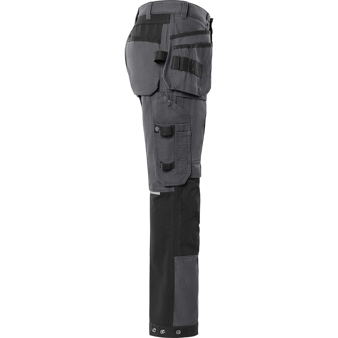 Fristads Green Craftsman 4-Way-Stretch Holster Pocket Trousers - 2530 GCYD Grey/Black Back3#colour_grey-black