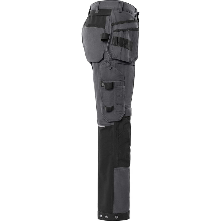 Fristads Green Craftsman 4-Way-Stretch Holster Pocket Trousers - 2530 GCYD Grey/Black Back3#colour_grey-black