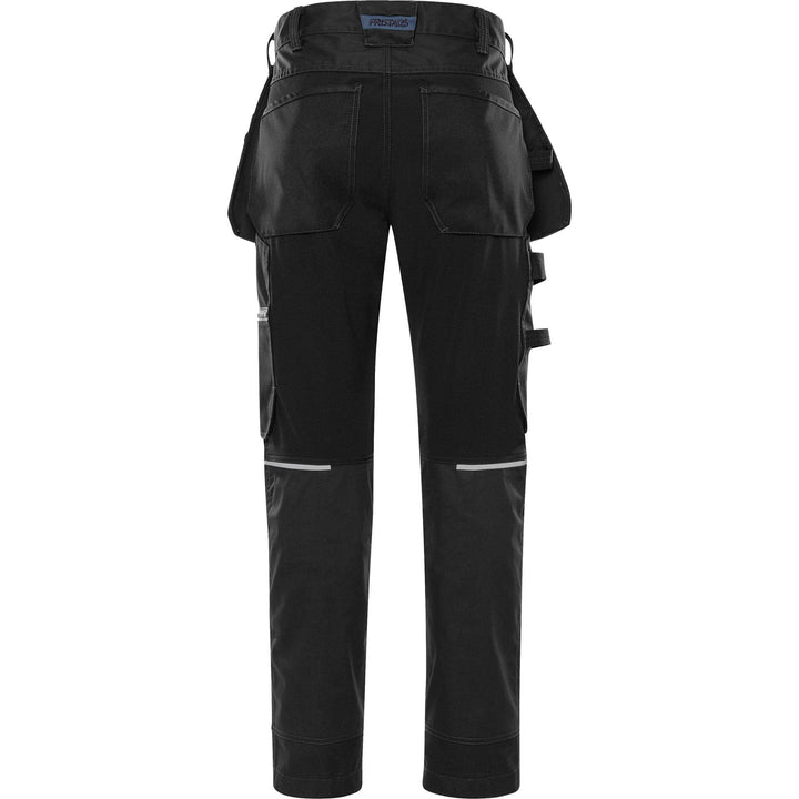 Fristads Green Craftsman 4-Way-Stretch Panel Holster Pocket Trousers - 2900 GWM Black Back1#colour_black