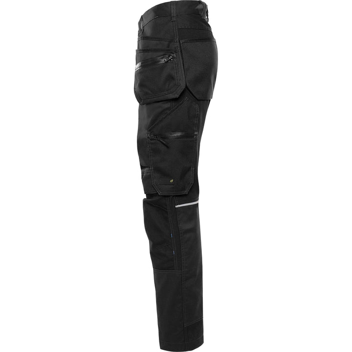 Fristads Green Craftsman 4-Way-Stretch Panel Holster Pocket Trousers - 2900 GWM Black Back2#colour_black