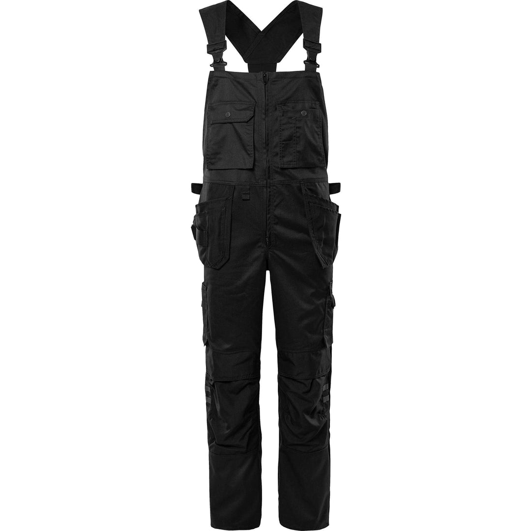 Fristads Green Craftsman Knee pad Holster Pocket Bib and Brace - 41 GS25 Black Front1#colour_black