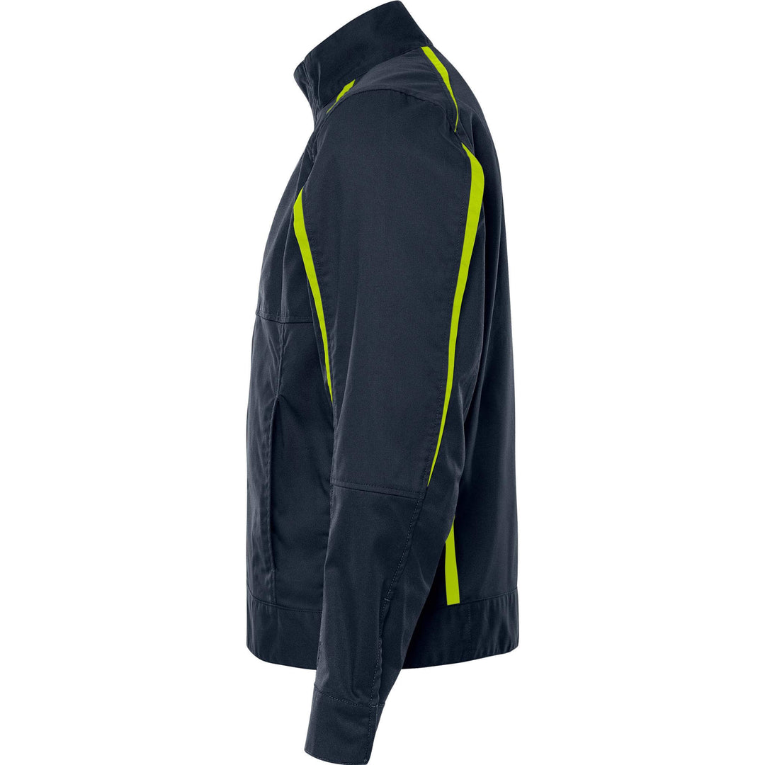 Fristads Green Lightweight Durable Jacket - 4930 GWM Dark Navy/Hi-Vis Yellow Back2#colour_dark-navy-hi-vis-yellow