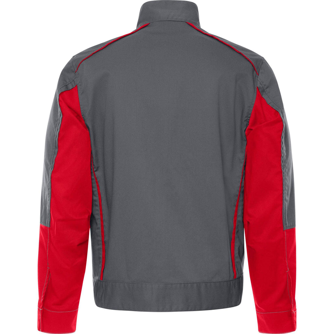 Fristads Green Lightweight Durable Jacket - 4930 GWM Grey/Red Back1#colour_grey-red