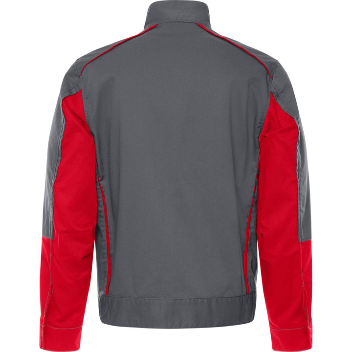 Fristads Green Lightweight Durable Jacket - 4930 GWM Grey/Red Back1#colour_grey-red
