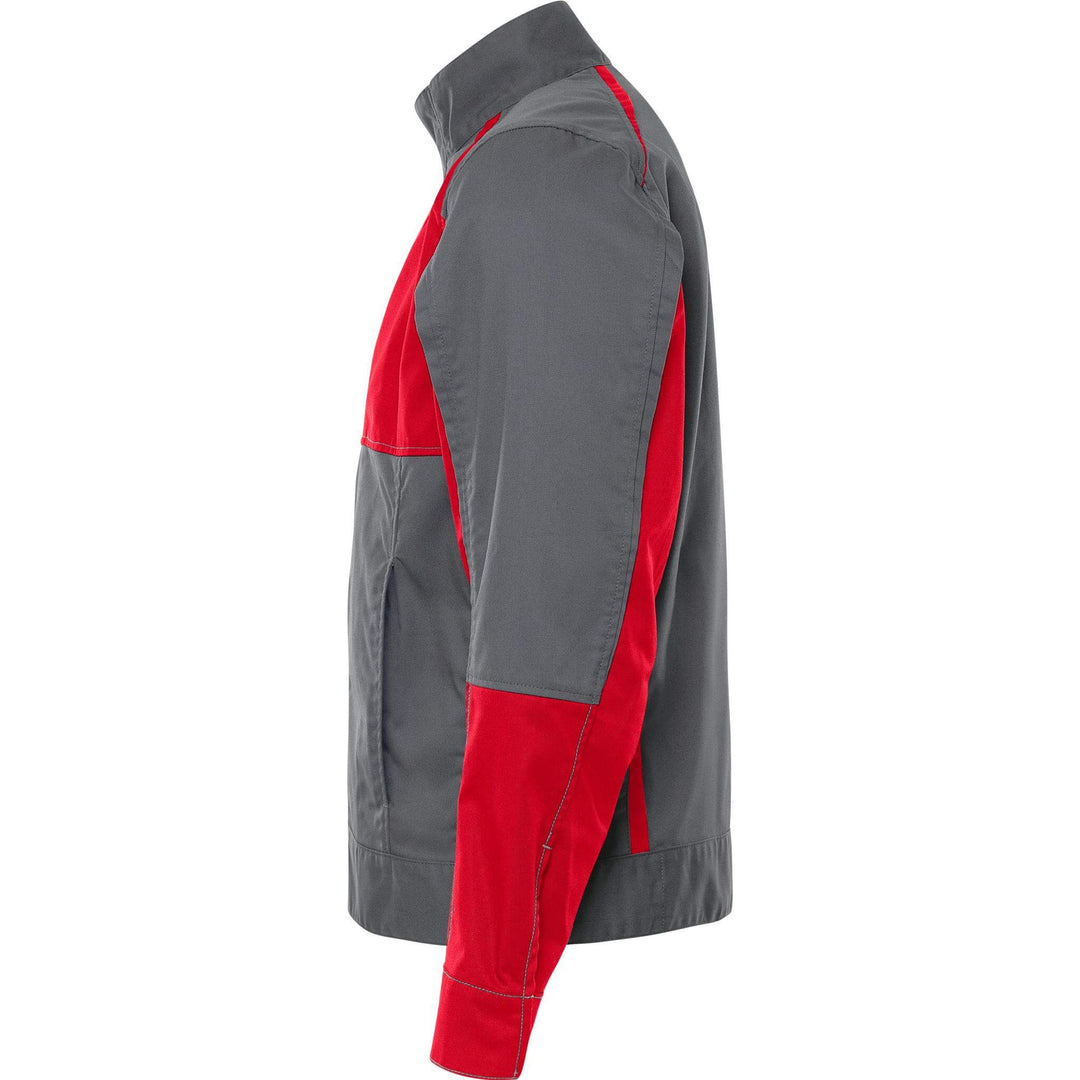Fristads Green Lightweight Durable Jacket - 4930 GWM Grey/Red Back2#colour_grey-red