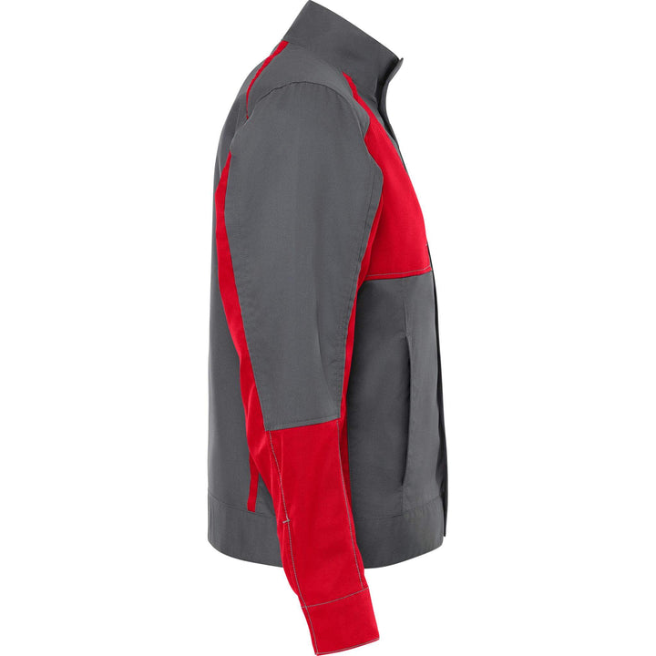 Fristads Green Lightweight Durable Jacket - 4930 GWM Grey/Red Back3#colour_grey-red