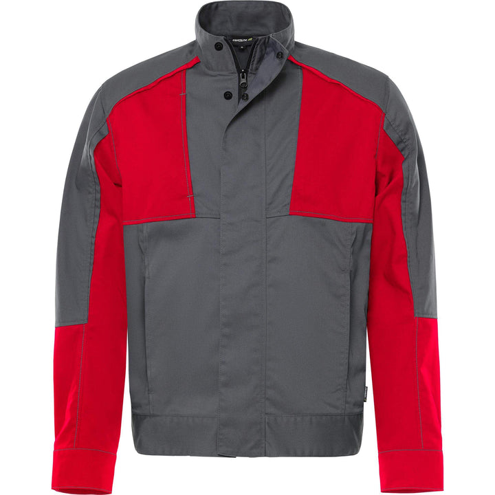 Fristads Green Lightweight Durable Jacket - 4930 GWM Grey/Red Front1#colour_grey-red