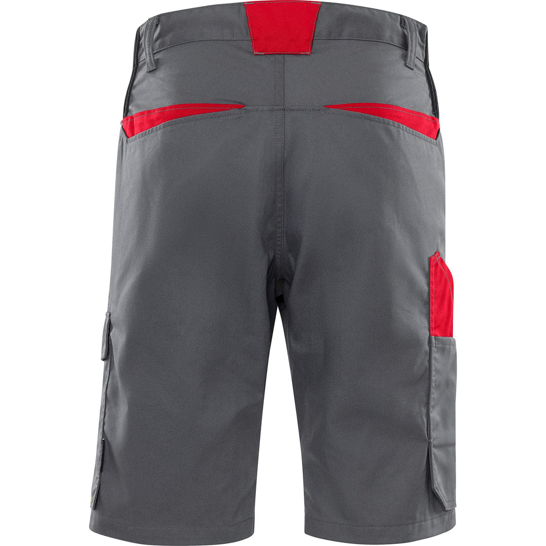 Fristads Green Lightweight Durable Shorts - 2932 GWM Grey/Red Back1#colour_grey-red