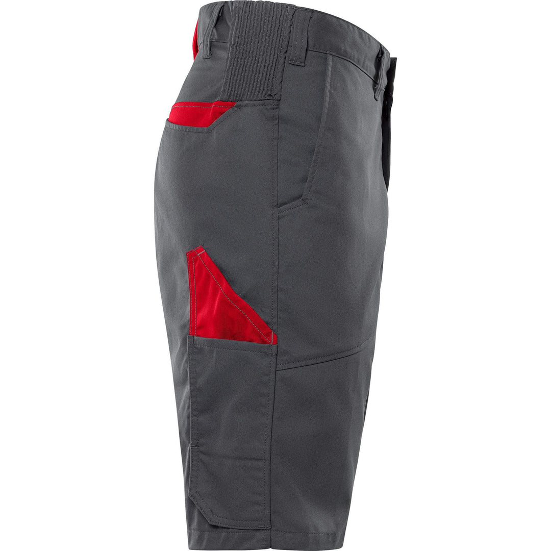 Fristads Green Lightweight Durable Shorts - 2932 GWM Grey/Red Back3#colour_grey-red