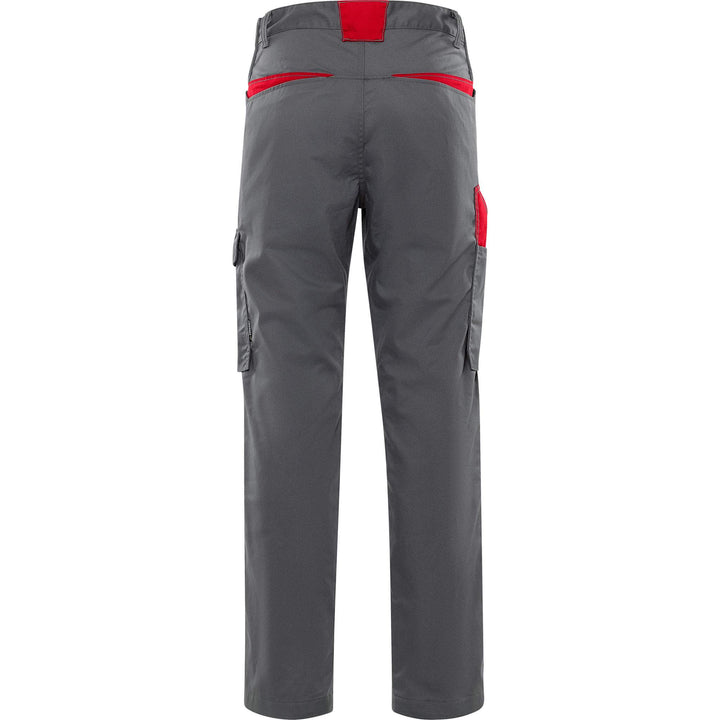 Fristads Green Lightweight Durable Trousers - 2930 GWM Grey/Red Back1#colour_grey-red