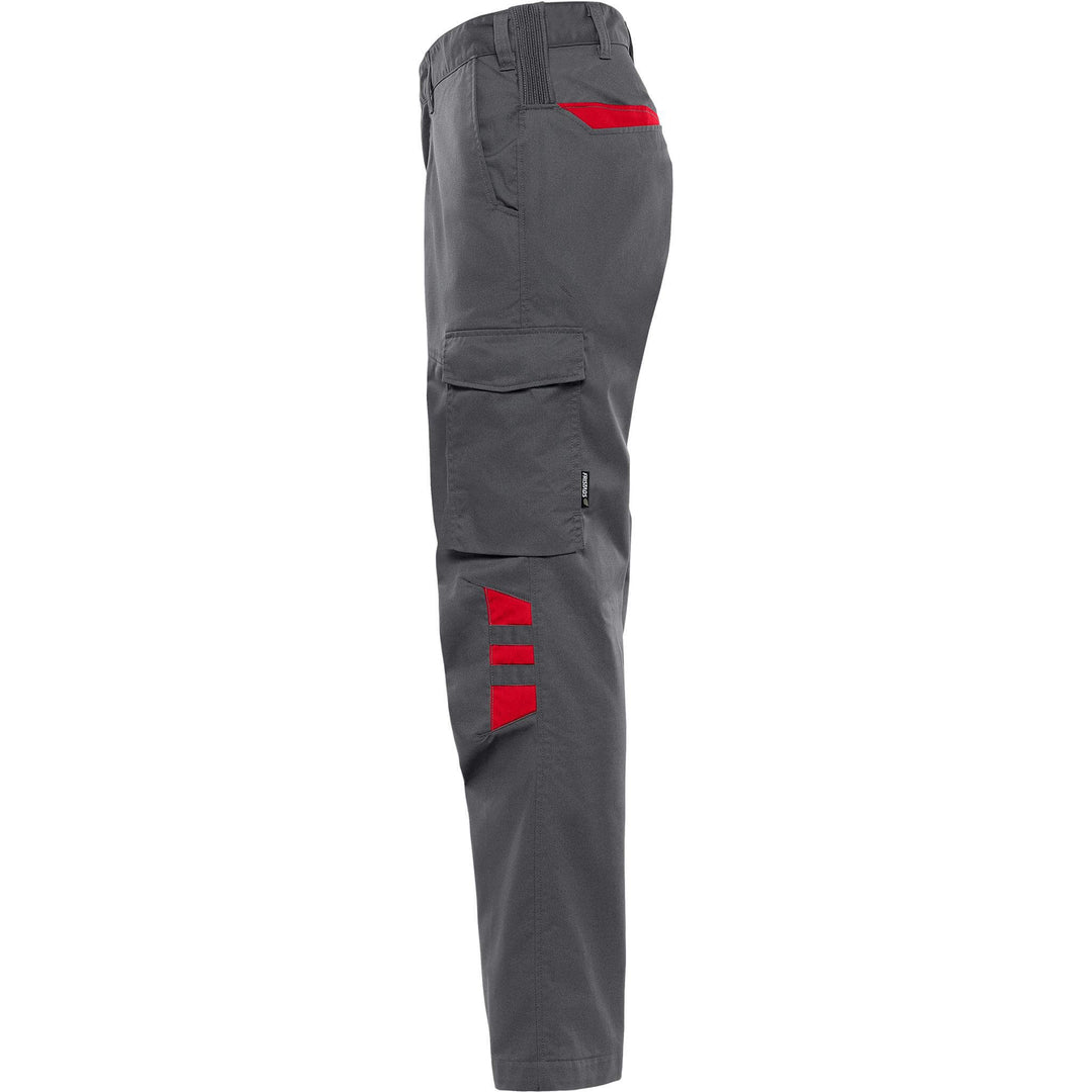Fristads Green Lightweight Durable Trousers - 2930 GWM Grey/Red Back2#colour_grey-red