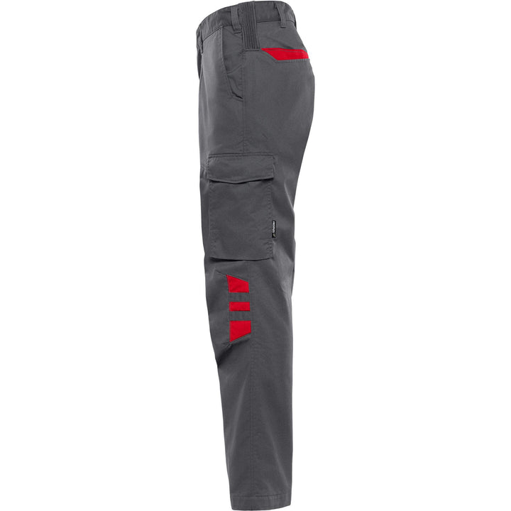 Fristads Green Lightweight Durable Trousers - 2930 GWM Grey/Red Back2#colour_grey-red
