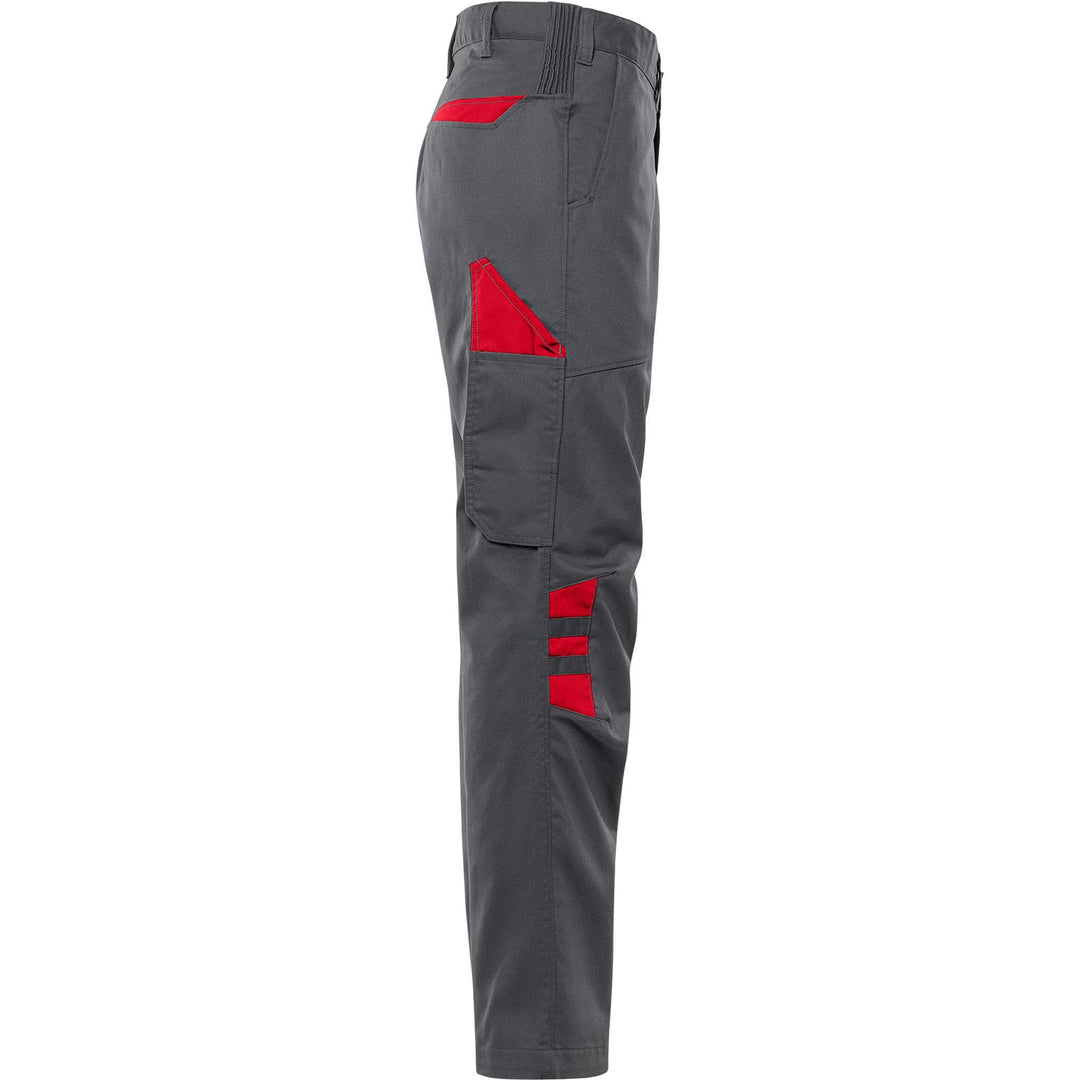Fristads Green Lightweight Durable Trousers - 2930 GWM Grey/Red Back3#colour_grey-red