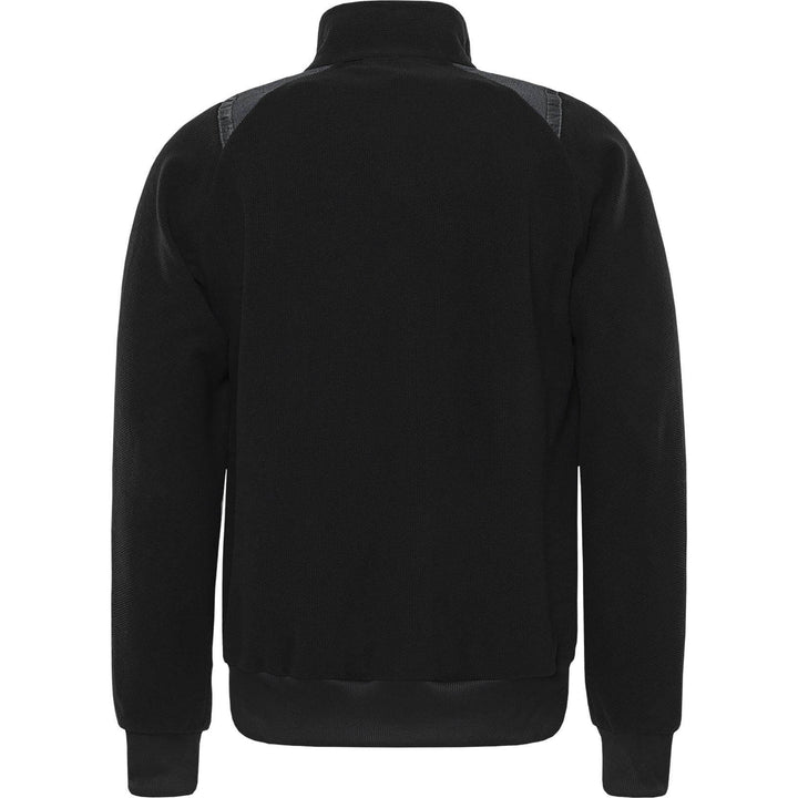Fristads Green Zip Fleece Jacket - 4921 GRF Black Back1#colour_black