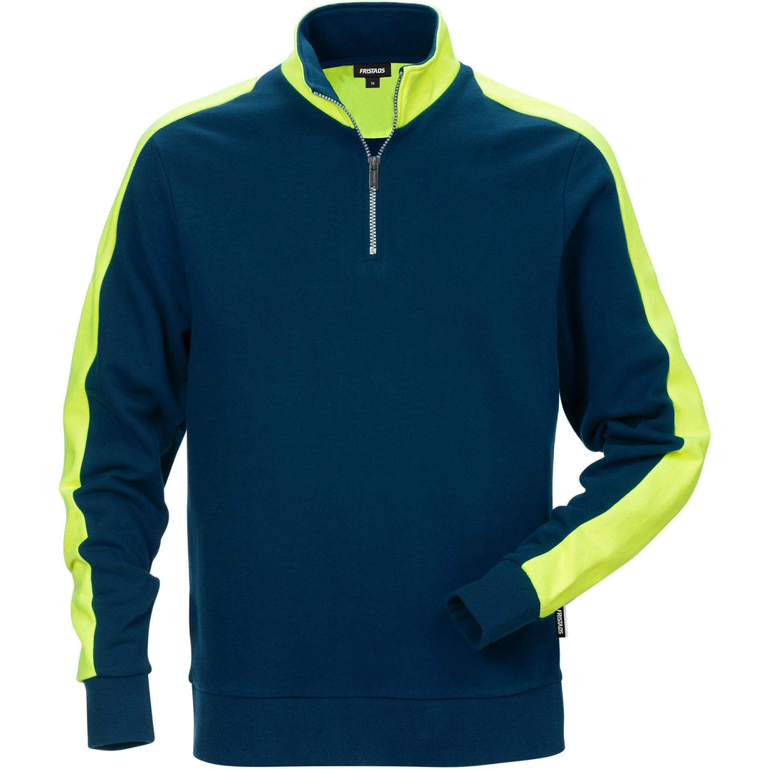 Fristads Half-Zip Sweatshirt - 7449 RTS Navy Front1#colour_navy