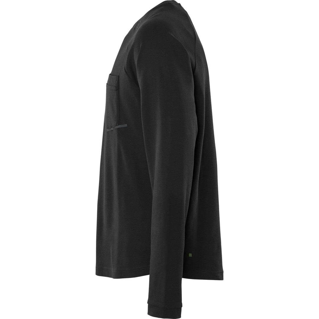 Fristads Heavy Long Sleeve Pocket T-Shirt - 7821 GHT Black Back2#colour_black