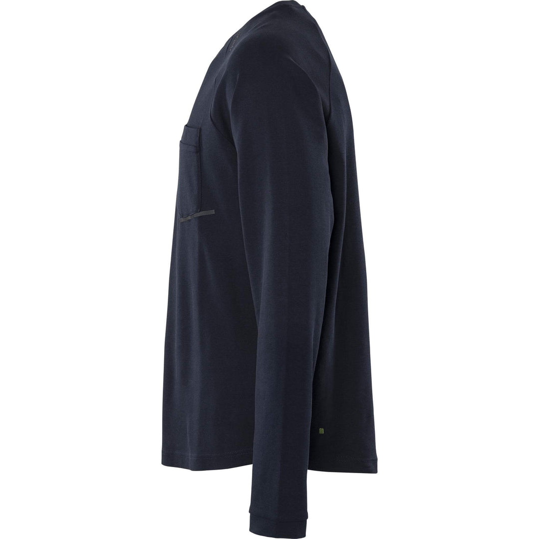 Fristads Heavy Long Sleeve Pocket T-Shirt - 7821 GHT Dark Navy Back2#colour_dark-navy