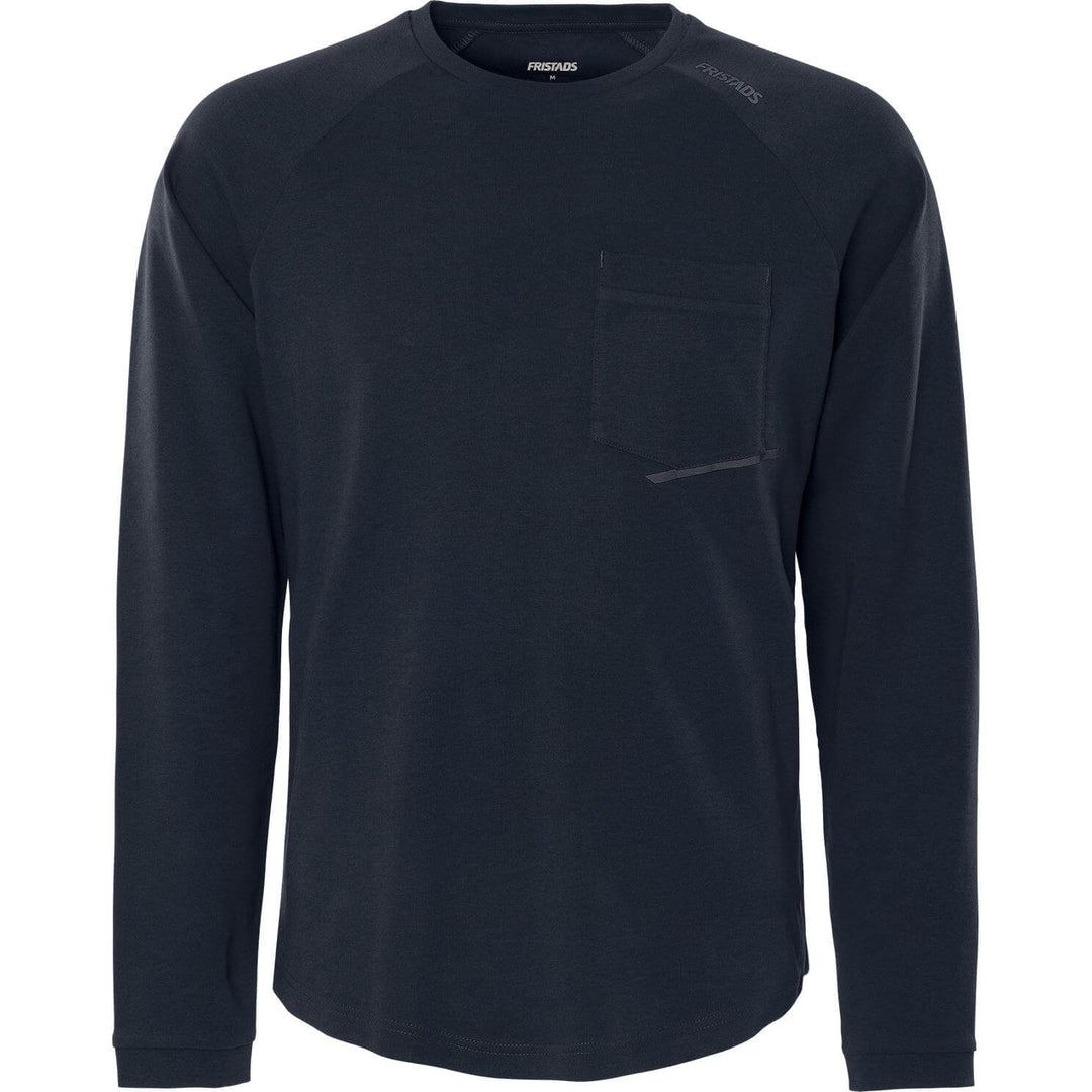 Fristads Heavy Long Sleeve Pocket T-Shirt - 7821 GHT Dark Navy Front1#colour_dark-navy
