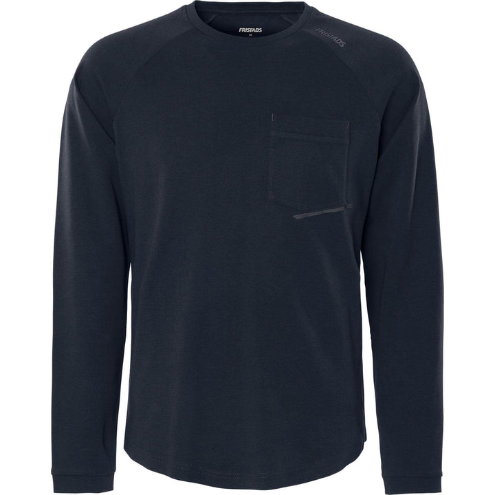 Fristads Heavy Long Sleeve Pocket T-Shirt - 7821 GHT Dark Navy Front1#colour_dark-navy