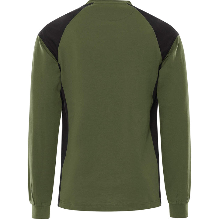 Fristads Heavy UV-Protective Long Sleeve T-Shirt - 7071 GTM Army Green/Black Back1#colour_army-green-black