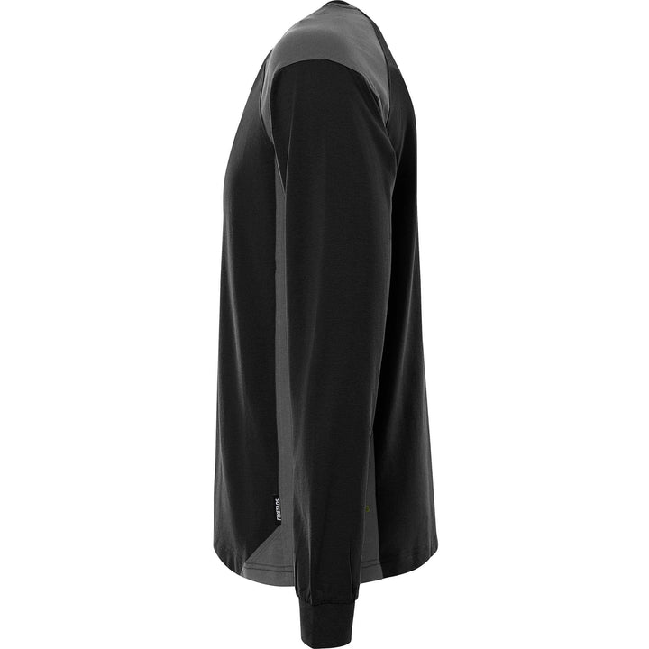 Fristads Heavy UV-Protective Long Sleeve T-Shirt - 7071 GTM Black/Grey Back2#colour_black-grey