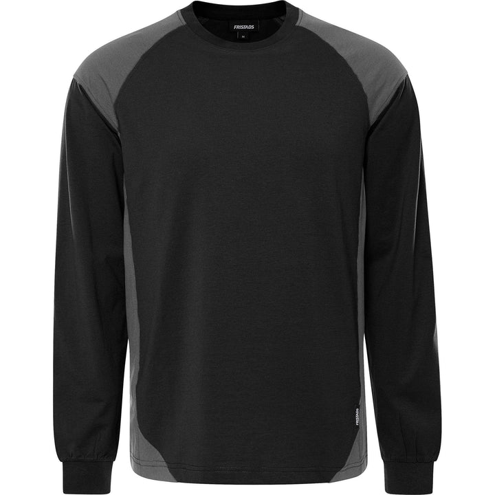 Fristads Heavy UV-Protective Long Sleeve T-Shirt - 7071 GTM Black/Grey Front1#colour_black-grey