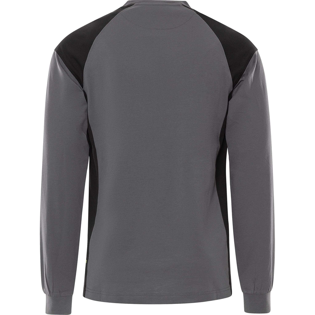 Fristads Heavy UV-Protective Long Sleeve T-Shirt - 7071 GTM Grey/Black Back1#colour_grey-black