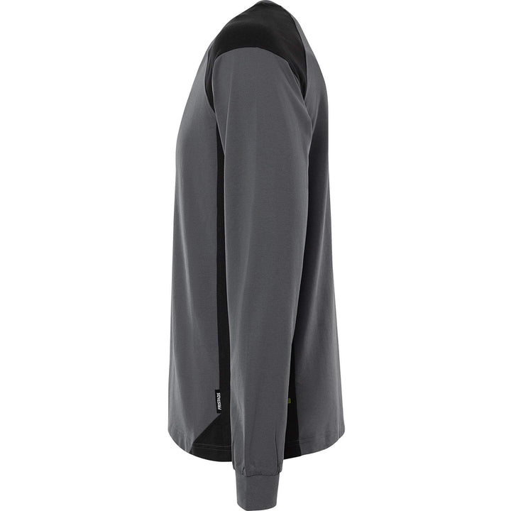 Fristads Heavy UV-Protective Long Sleeve T-Shirt - 7071 GTM Grey/Black Back2#colour_grey-black