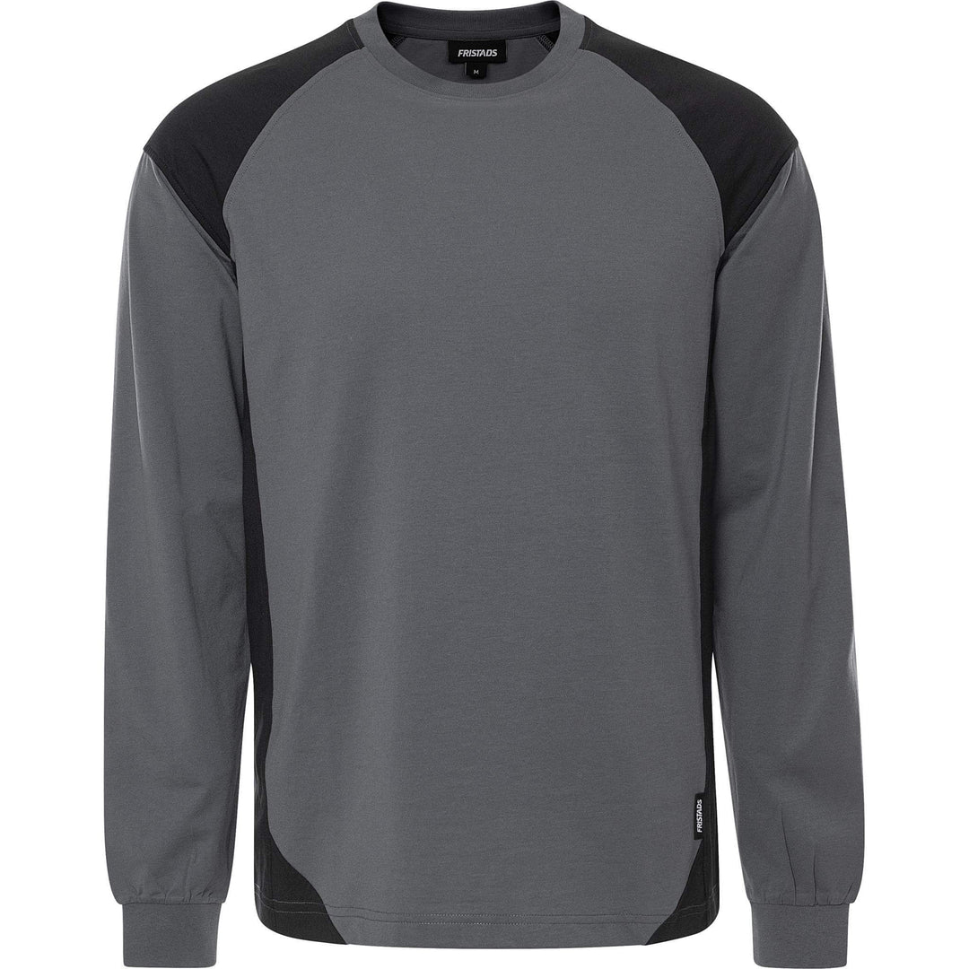 Fristads Heavy UV-Protective Long Sleeve T-Shirt - 7071 GTM Grey/Black Front1#colour_grey-black
