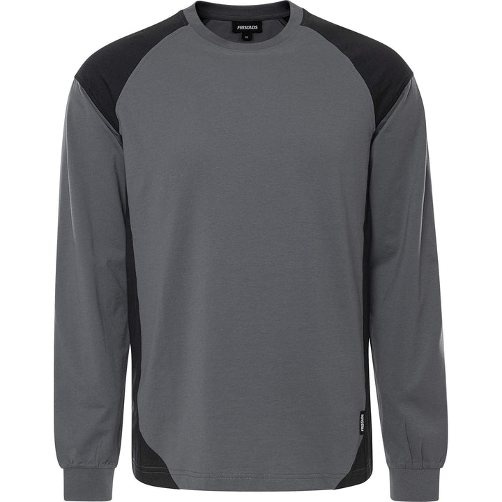 Fristads Heavy UV-Protective Long Sleeve T-Shirt - 7071 GTM Grey/Black Front1#colour_grey-black