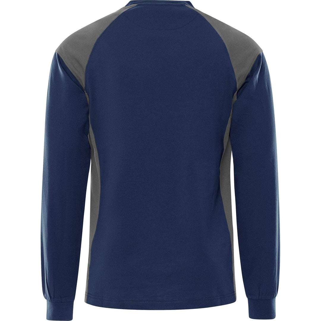 Fristads Heavy UV-Protective Long Sleeve T-Shirt - 7071 GTM Navy/Grey Back1#colour_navy-grey