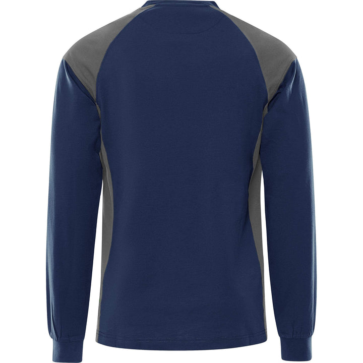 Fristads Heavy UV-Protective Long Sleeve T-Shirt - 7071 GTM Navy/Grey Back1#colour_navy-grey