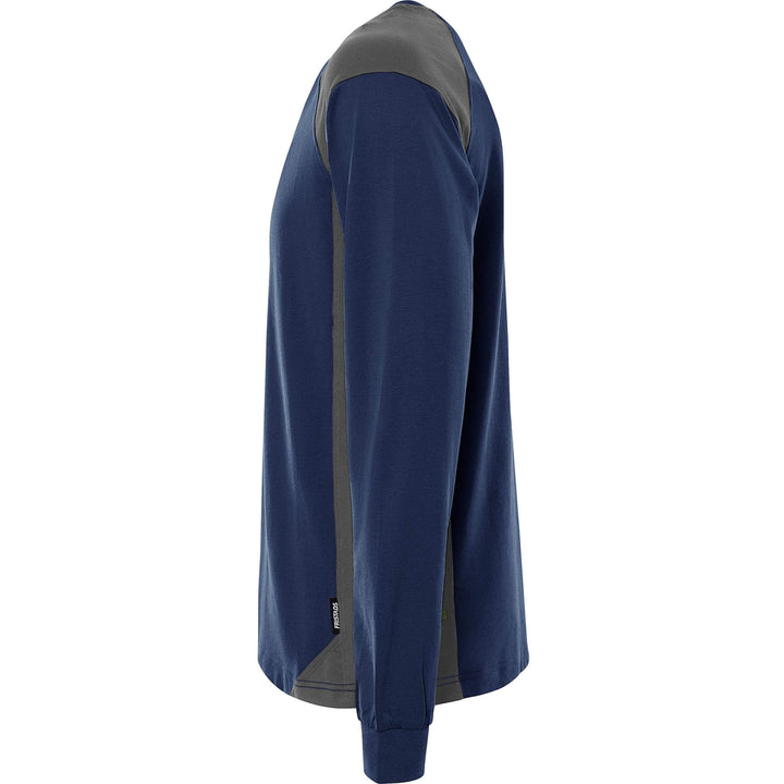 Fristads Heavy UV-Protective Long Sleeve T-Shirt - 7071 GTM Navy/Grey Back2#colour_navy-grey