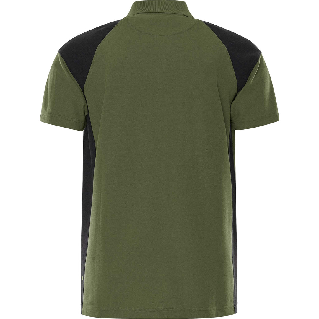 Fristads Heavy UV-Protective Poloshirt - 7047 GPM Army Green/Black Back1#colour_army-green-black