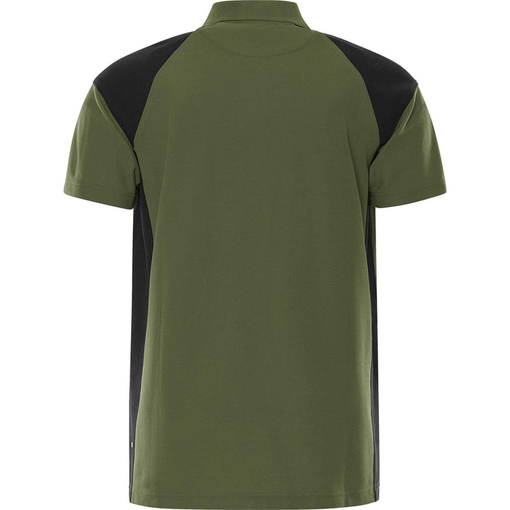 Fristads Heavy UV-Protective Poloshirt - 7047 GPM Army Green/Black Back1#colour_army-green-black