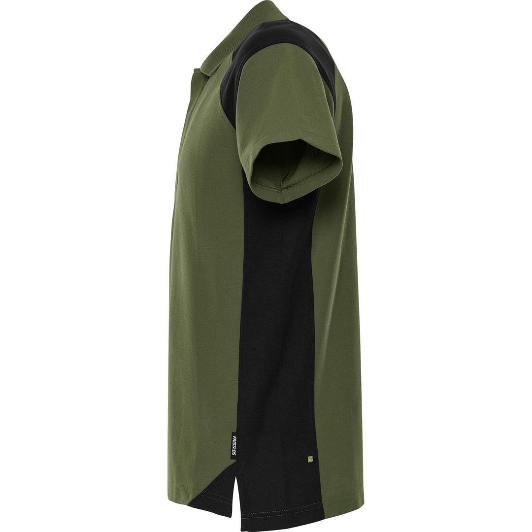 Fristads Heavy UV-Protective Poloshirt - 7047 GPM Army Green/Black Back2#colour_army-green-black
