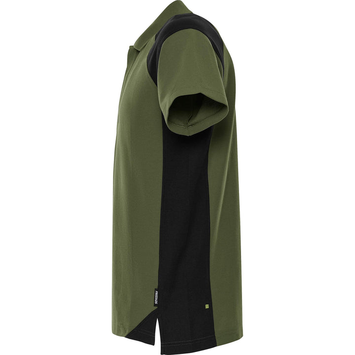 Fristads Heavy UV-Protective Poloshirt - 7047 GPM Army Green/Black Back2#colour_army-green-black