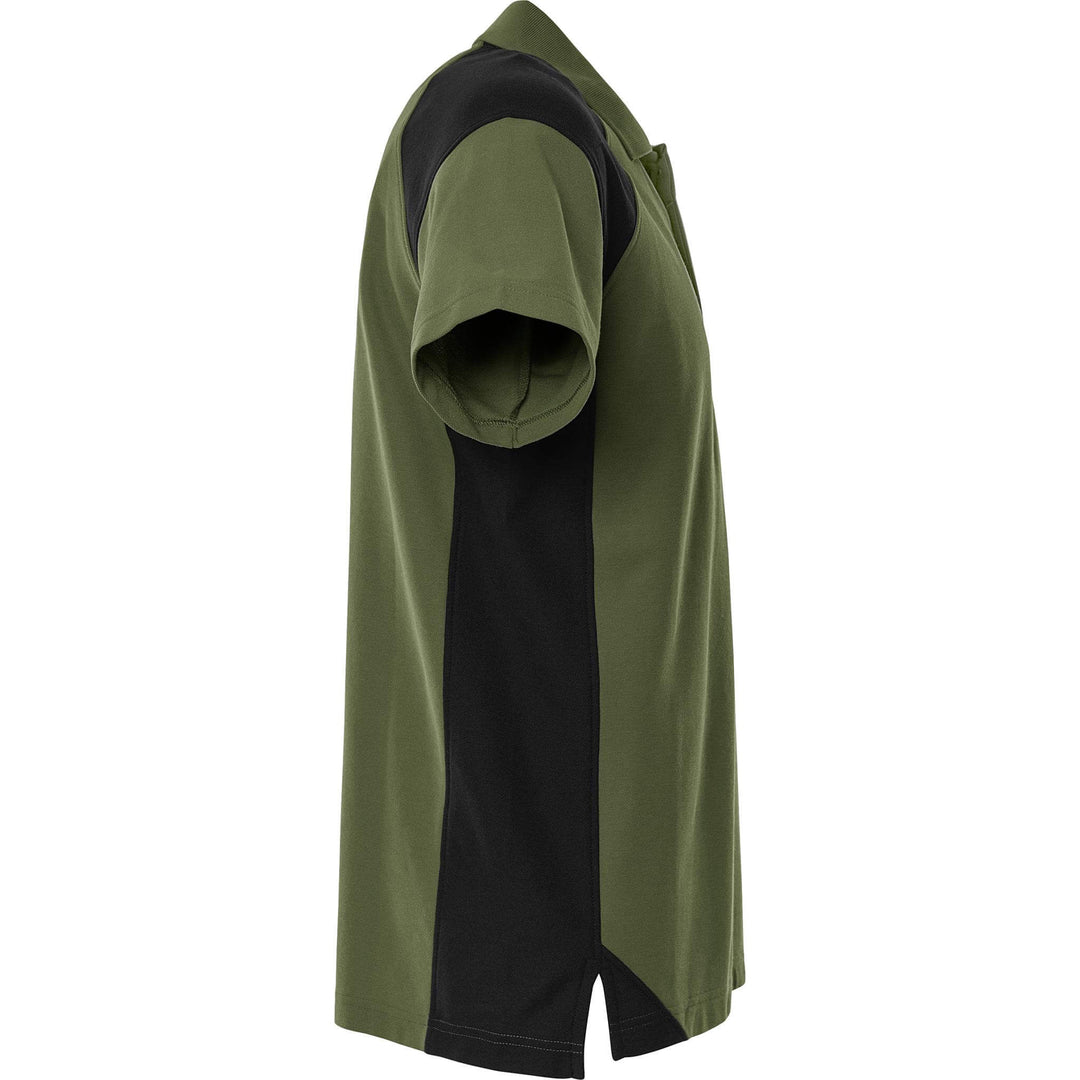 Fristads Heavy UV-Protective Poloshirt - 7047 GPM Army Green/Black Back3#colour_army-green-black