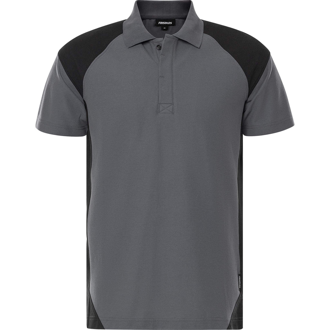 Fristads Heavy UV-Protective Poloshirt - 7047 GPM Grey/Black Front1#colour_grey-black